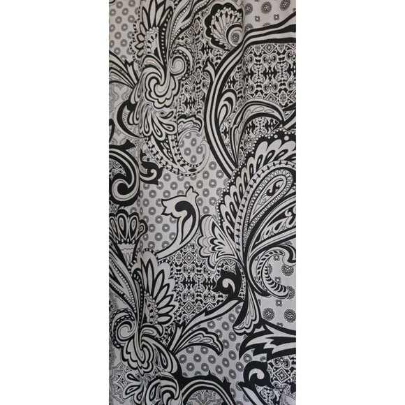 SJS Skirt Black & White Paisley Print midi-calf lengthWomens Sz Large L Damask - Picture 4 of 8